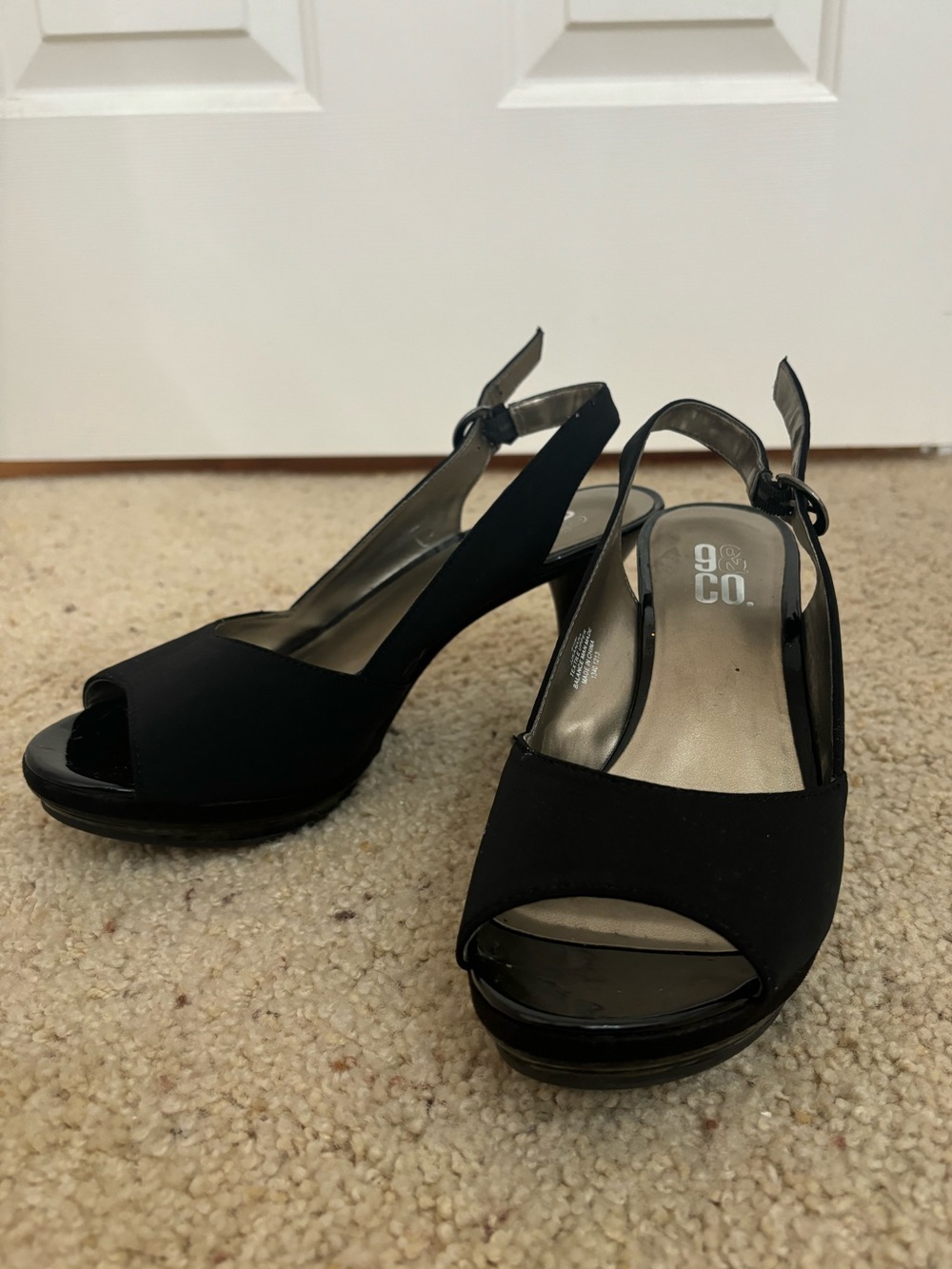 9&Co. Peep Toe Black Heels